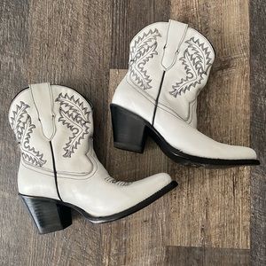 CORRAL white boots.  Size 6.5 brand new, worn one time.  2 inch heel